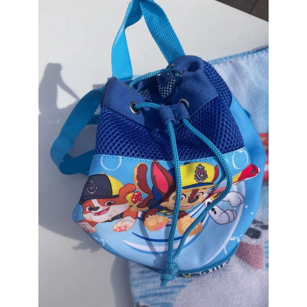 Paw Patrol Beach Towel and Backpack Set Kids Blue Make Some Waves